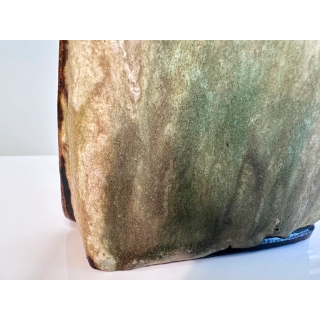 Ceramic Brutalist Cube-Shaped Studio Ceramic Art Vase by Helmut Friedrich Schäffenacker, 1960s For Sale - Image 7 of 11