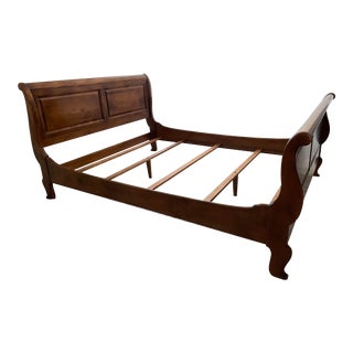 French Country Ethan Allen Queen Sleigh Bedframe For Sale