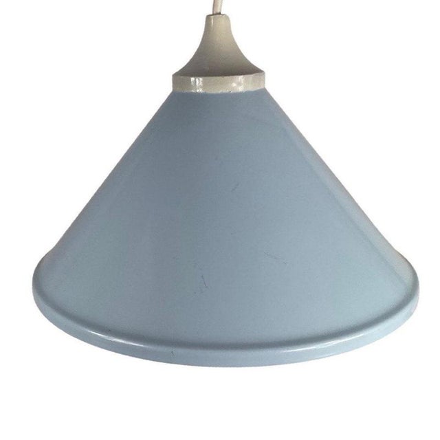 Mid-Century Modern Scandinavian Pendant Light in Baby Blue Enameld Steel, 1970s For Sale - Image 6 of 6