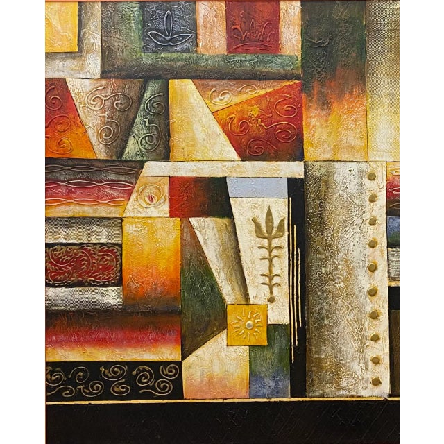 Large American Abstract Giclee Print Hollywood Regency Style, Framed For Sale - Image 4 of 8