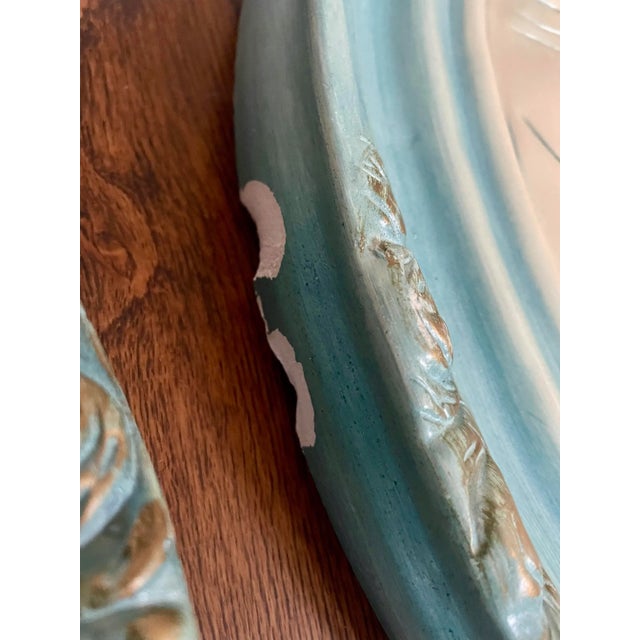 Vintage Pair of Large French Bisque Oval Wall Plaques For Sale - Image 9 of 12