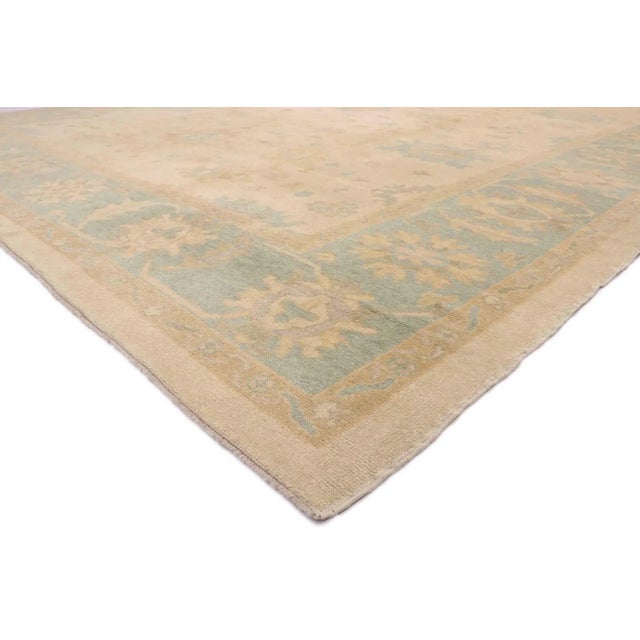 50731 Large Turkish Oushak Rug, 12'10 x 15'08. With its soft colors, incredible detail and texture, this hand knotted wool...