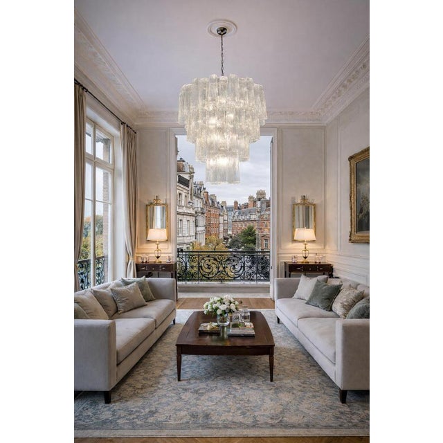 Italian Chandelier in Murano Glass, 1990 For Sale - Image 8 of 14