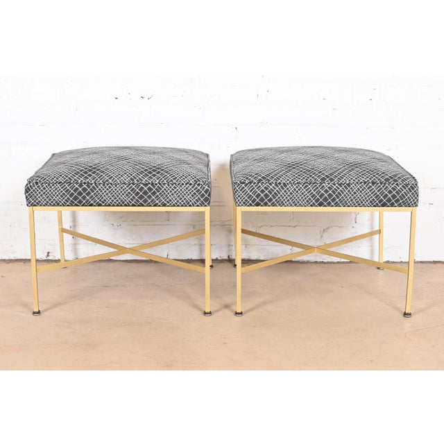 A sleek and stylish pair of Mid-Century Modern stools, benches, or ottomans By Paul McCobb for Directional USA, 1950s...