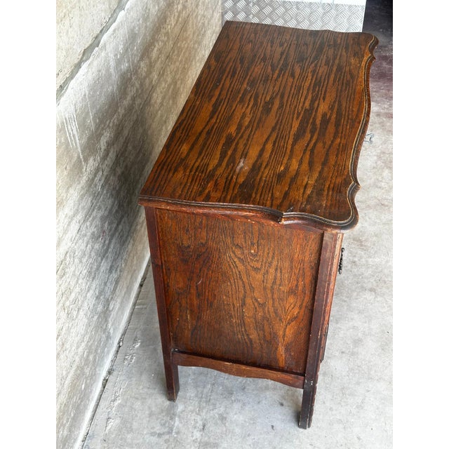 Brown Small Carved Oak Storage Unit, 1930 For Sale - Image 8 of 18