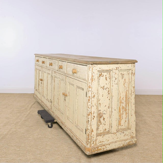 Late 19th Century Antique English Painted Pine Sideboard | Circa 1870 For Sale - Image 5 of 16
