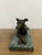 Art Deco Vintage Bronze Sculpture of a Lying Greyhound Dog on a Marble Base For Sale - Image 3 of 8