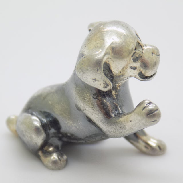 Vintage Italian Genuine Silver 800 Puppy Dog Figurine by Sorini, Arezzo, 1980s For Sale - Image 6 of 15