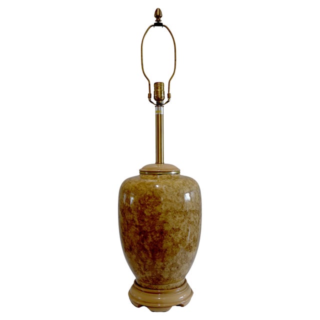 The color and condition is wonderful. The design is Marbro Lamp Company of Los Angeles. The color is marbled gold and...