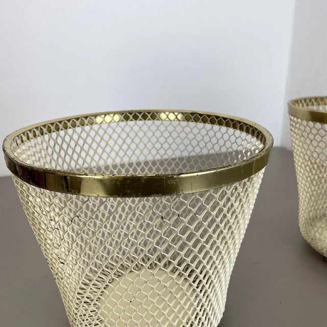 Metal Flower Pots attributed to Mathieu Matégot, France, 1950, Set of 2 For Sale - Image 7 of 18