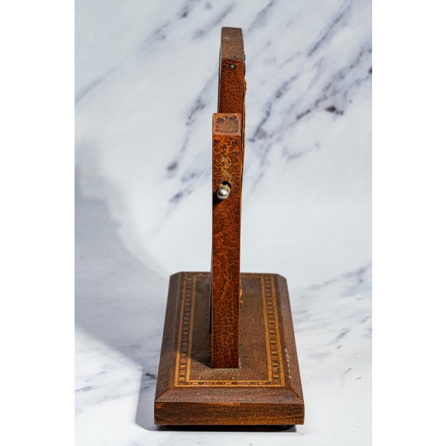 1900 - 1909 Decorative Aesthetic Movement Inlaid Antique Wood Tabletop Picture Photo Frame For Sale - Image 5 of 11