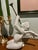 Vintage Department 56 “Winter Silhouettes” White Porcelain Angels With Brass Trumpets - A Pair For Sale In New Orleans - Image 6 of 9