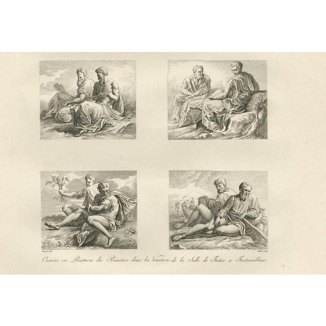Louis-Pierre Baltard, Nude Primaticcio Fontainebleau Fresco, 1803, Engravings, Set of 2 For Sale - Image 9 of 11