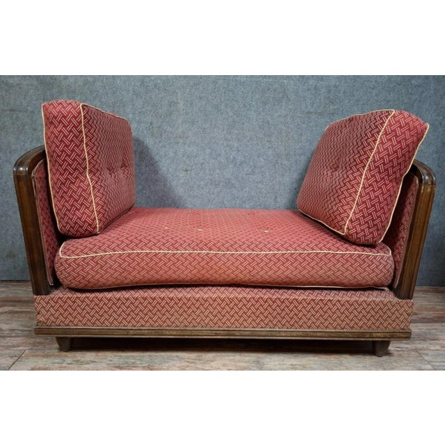 Art Deco Convertible Bench in Walnut Veneer, 1940s For Sale - Image 3 of 7