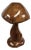 Hand-Carved Wooden Mushroom Table Lamp with Integrated Led For Sale