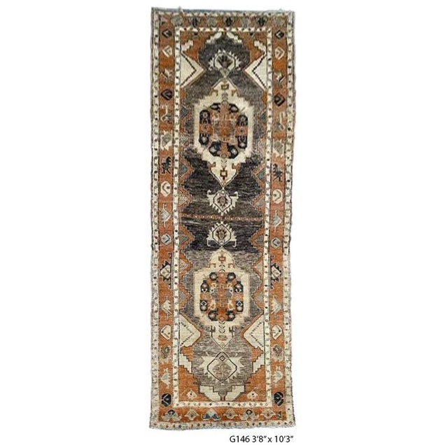 Chestnut 1950s Vintage Handmade Hamadan Rug For Sale - Image 8 of 8