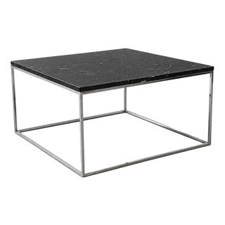 Gleam Coffee Table with Black Marble Top and Chrome Frame from TemaHome For Sale