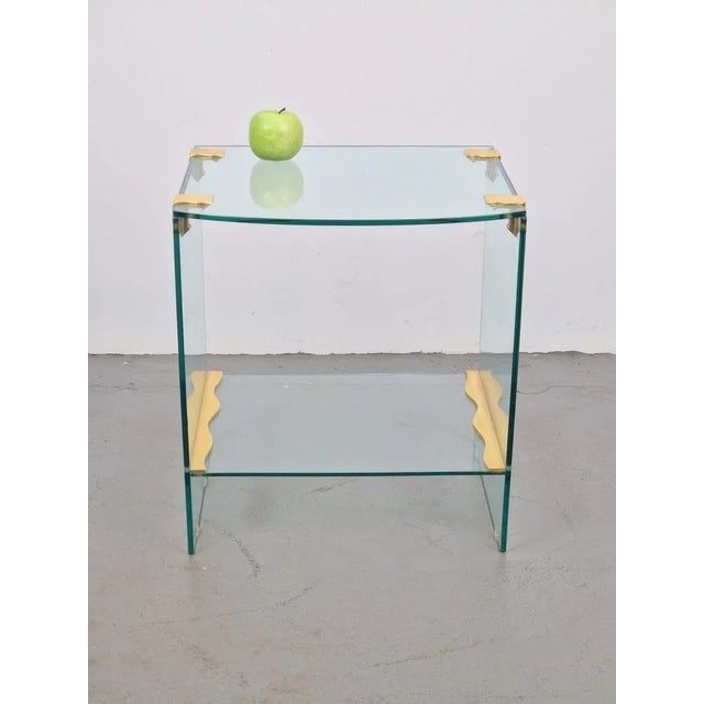 Vintage Regency Brass & Glass Side Table, 1970s For Sale - Image 4 of 12