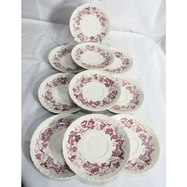Wedgwood Vintage "Old Vine" Wedgwood Etruria & Barlaston England Set of Saucers 10 For Sale - Image 4 of 11