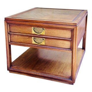 1960s Vintage Hekman Night Stand With Two Drawers For Sale