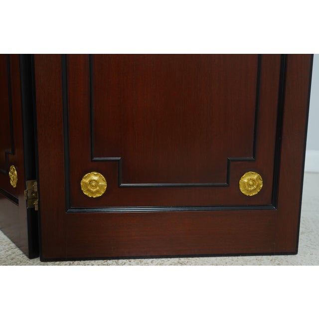 Wood Regency 4 Panel Mahogany Folding Screen Room Divider For Sale - Image 7 of 9