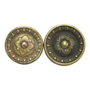 Pair of Greek Floral Brass Door Knobs