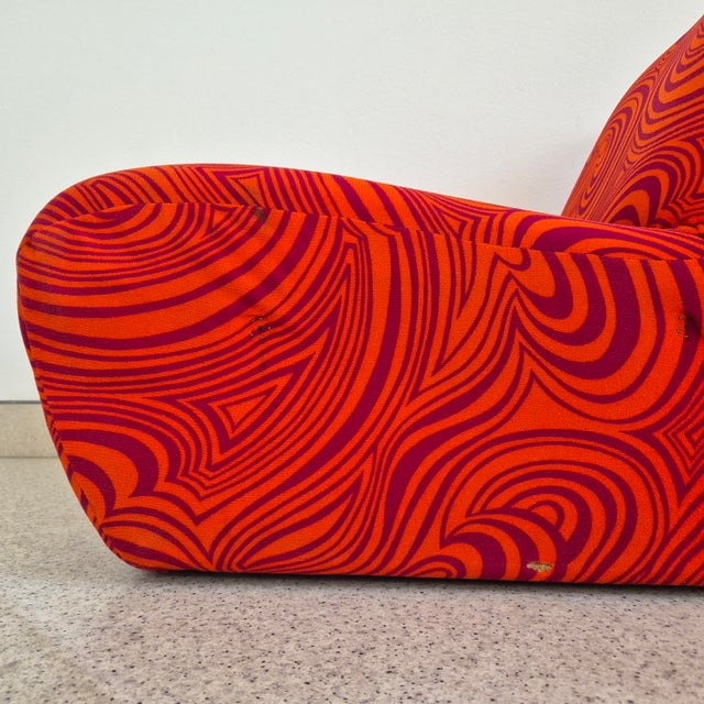 Textile Mid-Century Slipper Chairs, Germany, 1970s, Set of 2 For Sale - Image 7 of 12