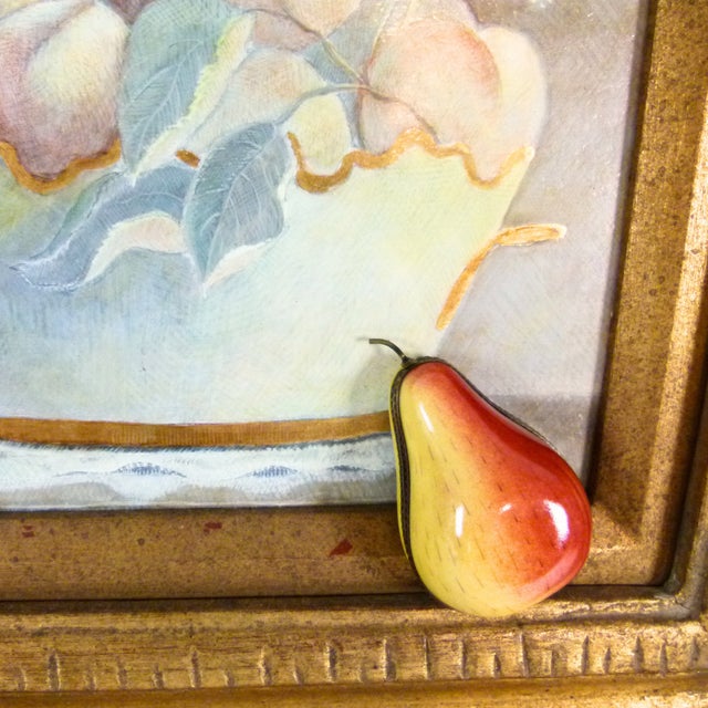 French Late 20th Century French Limoges Porcelain Half Pear Figural Trinket Box by Parry & Vieille (p.V.) For Sale - Image 3 of 10