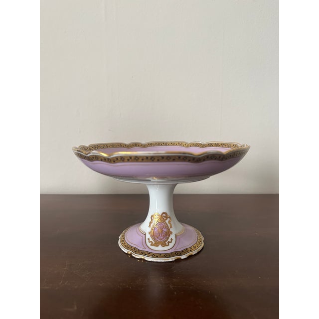 Late 19th Century Old Paris Escalier De Cristal Pompadour Pink Compote Dish For Sale In Philadelphia - Image 6 of 8