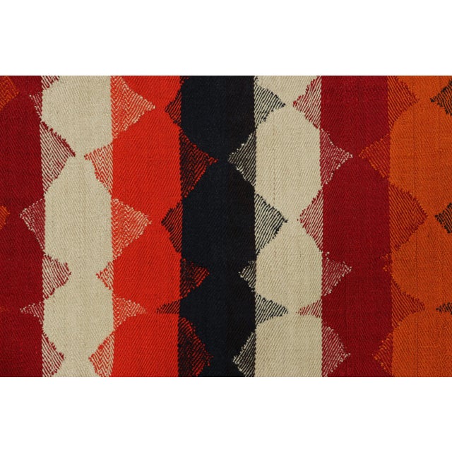 Traditional Vintage Jajim Qashqai Persian Kilim With Colorful Geometric Patterns - Rug & Kilim For Sale - Image 3 of 7