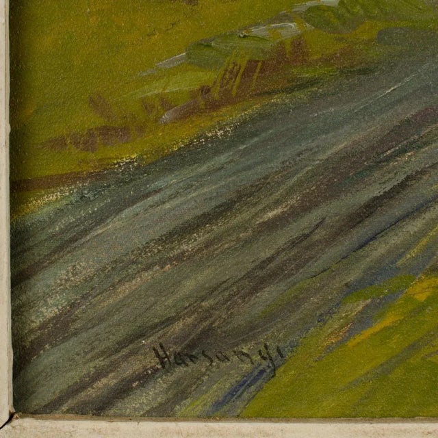 Charles Harsanyi (American 1905-1973) "Peach Orchard in the Valley" Oil Painting For Sale - Image 12 of 13