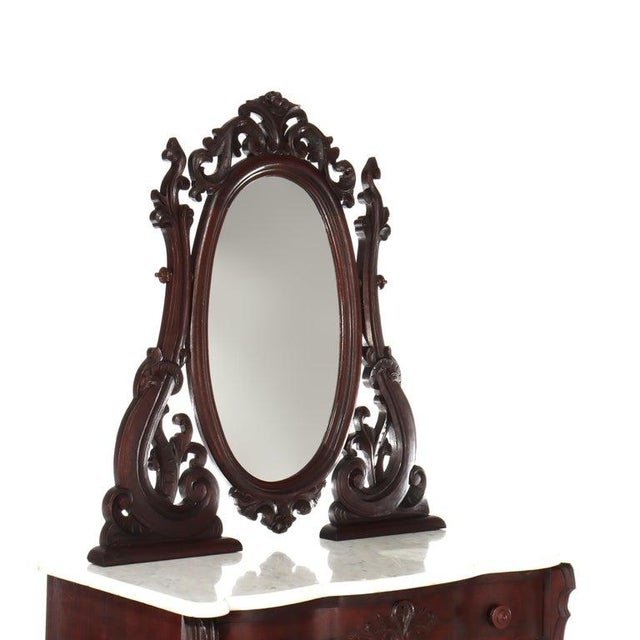 Antique Belter School Rococo Revival Carved Flame Mahogany Mirrored Dresser For Sale - Image 12 of 18
