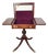 1940s Restored Mersman Mahogany Drop-Leaf Silverware Chest Table With Tooled Leather Top For Sale
