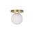 Globe Flush Mount Brushed Brass, 5 Inch Glass Globe, by Research.Lighting, Modern, Minimal For Sale - Image 4 of 8
