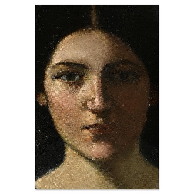 Portrait of a Young Woman, 19th Century, Oil on Canvas For Sale - Image 5 of 6