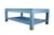 Karl Springer Style Modern Light Blue Linen-Raffia Coffee Table. With Four Brass Sabot For Sale - Image 10 of 10