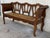20th Century Walnut Victorian Bench in Wood and Rattan Seat For Sale - Image 4 of 9