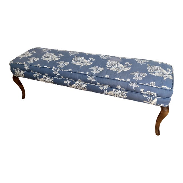 Vintage French Style Upholstered Bench For Sale