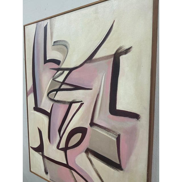 Abstract Vintage Abstract Oil on Canvas by Philip Bousma For Sale - Image 3 of 12