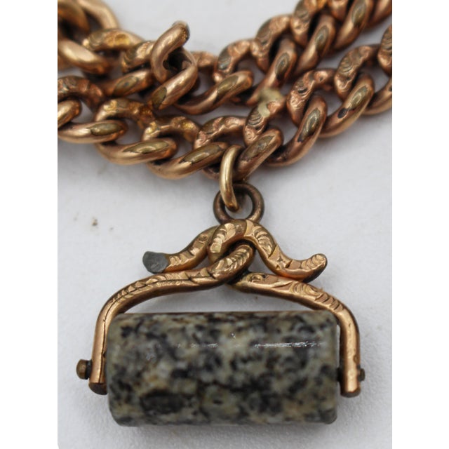 Circa 1920s Gold Watch Fob Charm Bracelet For Sale - Image 4 of 11