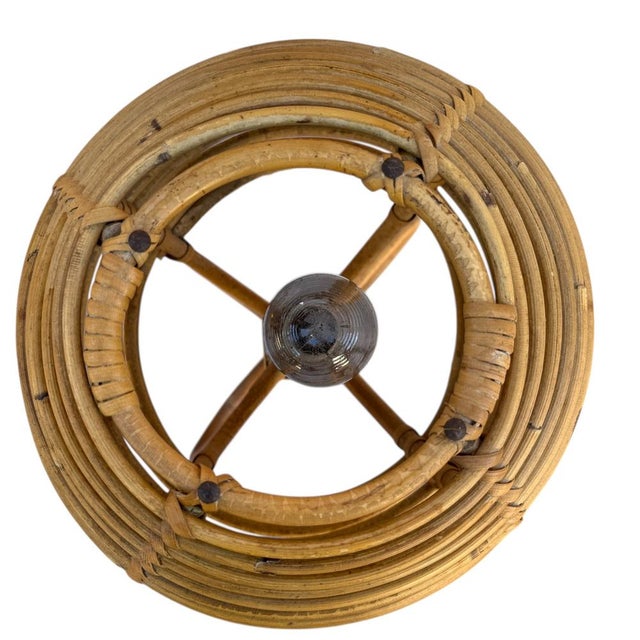 Mid-Century French Rattan and Wicker Table Lamps by Louis Sognot, 1960s, Set of 2 For Sale - Image 10 of 18