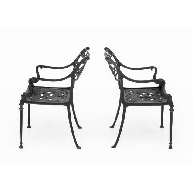Florentine Craftsmen Cast Aluminum Armchairs, Pair For Sale - Image 4 of 10