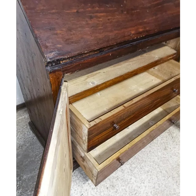 Vintage Italian Two Folds to Two Doors Lacquered Wood Cabinet For Sale - Image 5 of 9