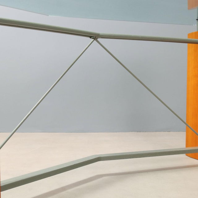 Wood Desk in Glass and Wood For Sale - Image 7 of 11