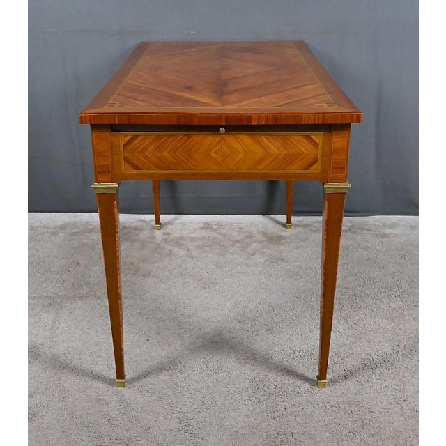 Small Early 20th Century Louis XVI Marquetry Writing Table, 1890s For Sale - Image 17 of 18