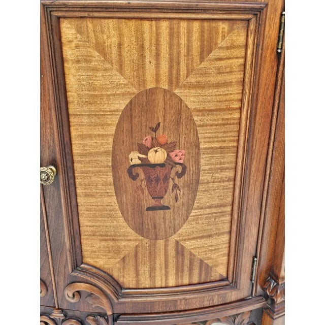 1920s Antique 1920s Rockford Carved Walnut Sideboard Buffet / Console in Spanish Revival Design For Sale - Image 5 of 15