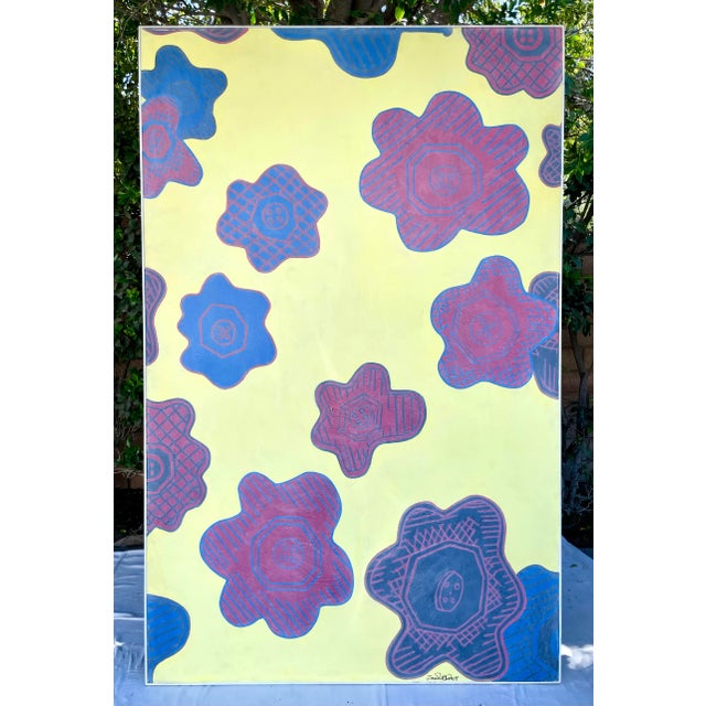Late 20th Century Original XL Painting on Board Signed by Zandra Rhodes For Sale - Image 11 of 11