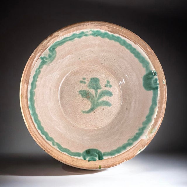Large Antique Granada Green Majolica Bowl, 1800s For Sale - Image 10 of 10