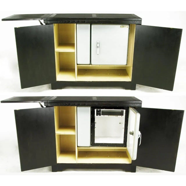 Black Michael Taylor for Baker Custom Bar With Built-In Refrigerator For Sale - Image 8 of 11