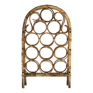 Vintage Mid-20th Century Bamboo Wine Rack For Sale